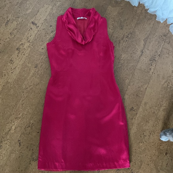 Cassis 100% Silk sheath midi dress! Special occasion, evening! Size 4 - Picture 7 of 14